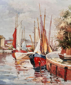 2008-T2 | 50cm x 61cm | bateaux a voiles 